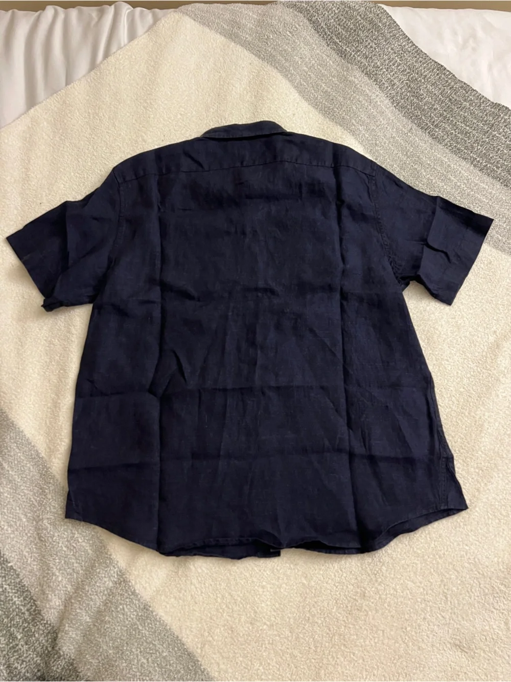 Banana Republic 100% Linen Shirt Navy Blue Size L NWT